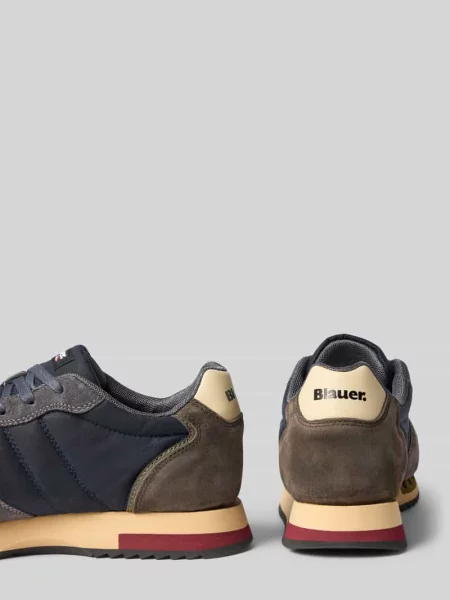 Sneakersy z mieszanki skóry model Queens' Blauer granatowe