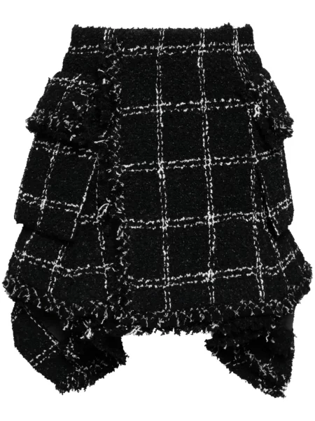 Fustă Sacai din tweed negru