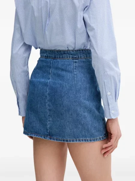 Fustă din denim Gaudi cu funde albastru