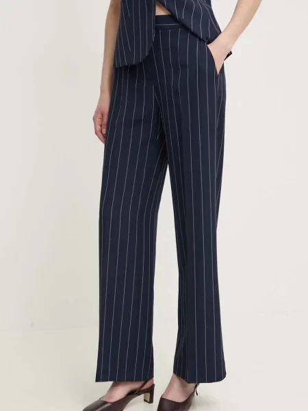 Sandro Ferrone spodnie granatowy proste high waist