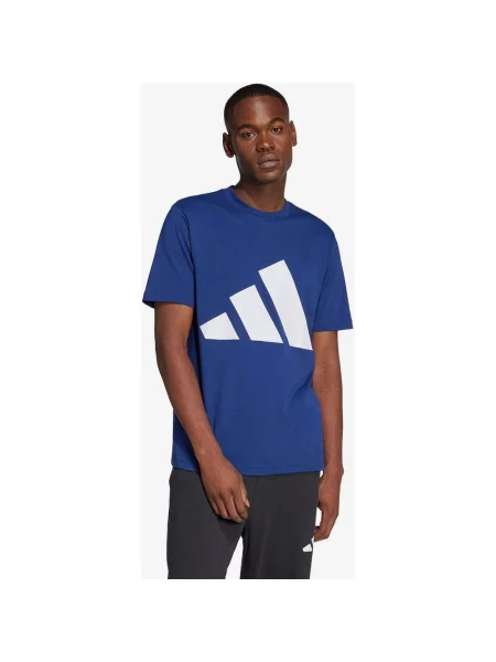 Koszulka adidas Essentials Logo duże krótki rękaw ciemnoniebieski czysty XS biały