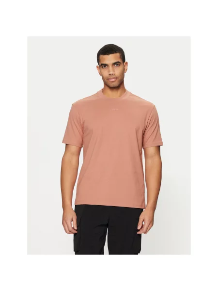 HUGO Футболка Dapolino Relaxed Fit рожевий