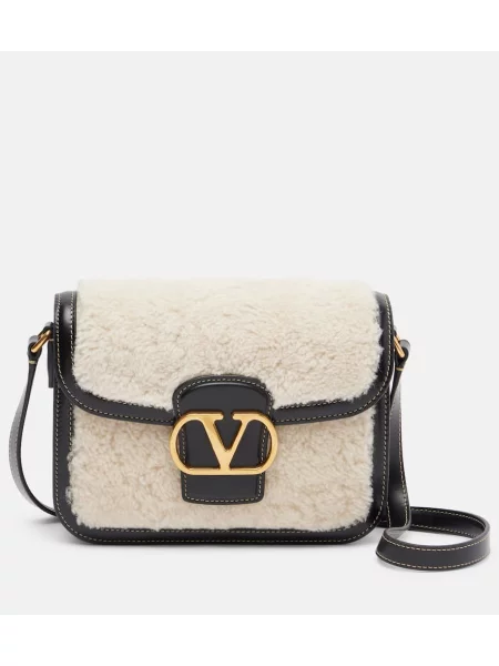 Torebka skórzana Valentino Garavani skórzana biała