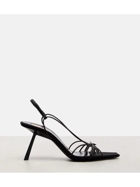 Sandale Saint Laurent din piele slingback negru