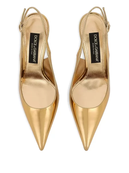 Pantofi cu toc Dolce & Gabbana slingback auriu
