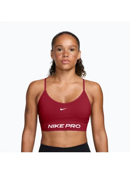 Спортен сутиен Nike Pro Seamless tough red/white бяло