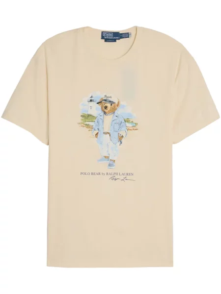 Haftowane сhinosy Polo Ralph Lauren z twillu do biegania niebieskie