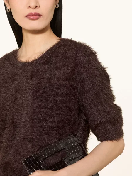 Robe Légère Pletené Tričko tmavě hnědá