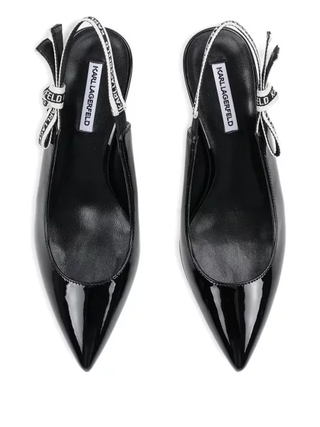 Pantofi cu toc Karl Lagerfeld slingback negru