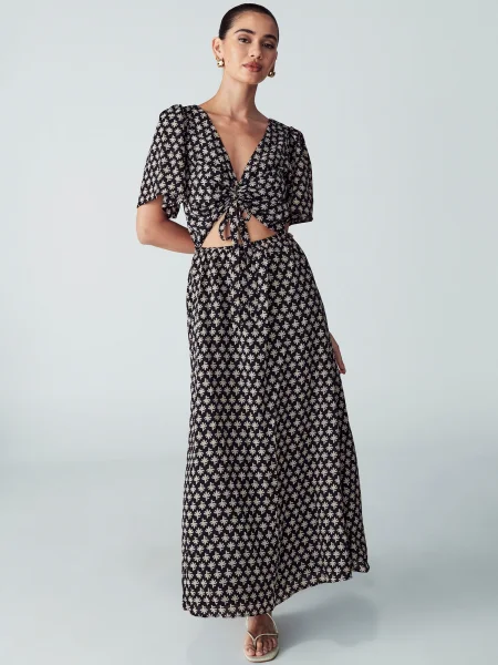 St MRLO Rochie Bobbie bej deschis negru