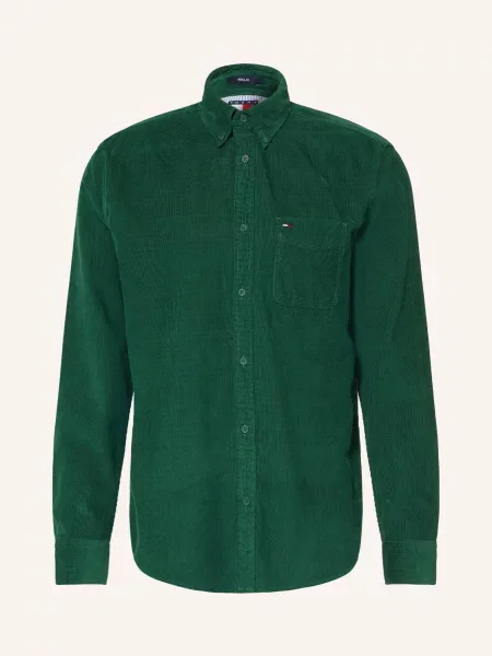 Tommy Jeans Kordová Košile Comfort Fit zelená
