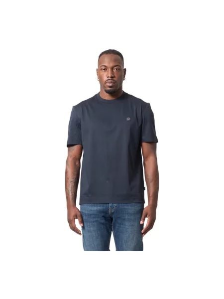 Boss Black Koszulki Mężczyzna Miękki T-shirt z monogramem niebieski