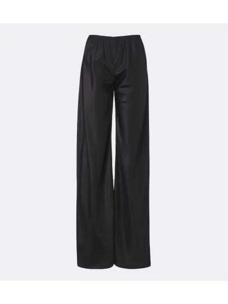 Pantaloni The Row de mătase negru