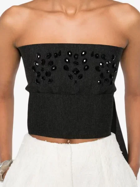 Top Alberta Ferretti de lână gri