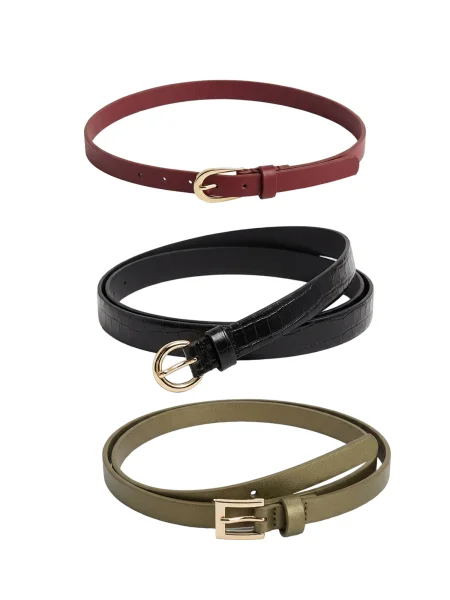 Guido Maria Kretschmer Remen Bianca maslinasta / svijetlo crvena crna