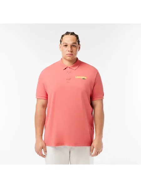 Lacoste Koszulka Polo O Regularnym Kroju Z Nadrukiem czerwony