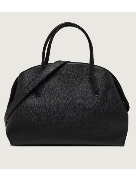 Coccinelle De piele geantă shopper Coccinelle Tylde negru