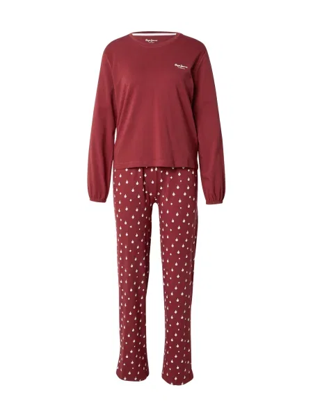 Pepe Jeans Pijama roșu burgundy alb