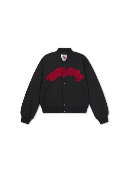 Ed Hardy Přechodná bunda Gothic Flaming Eagle žlutá / krvavě červená offwhite černá