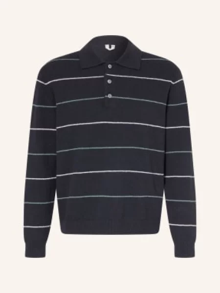 Arket Pletené Polo Tričko tmavě modrá / mátová bílá
