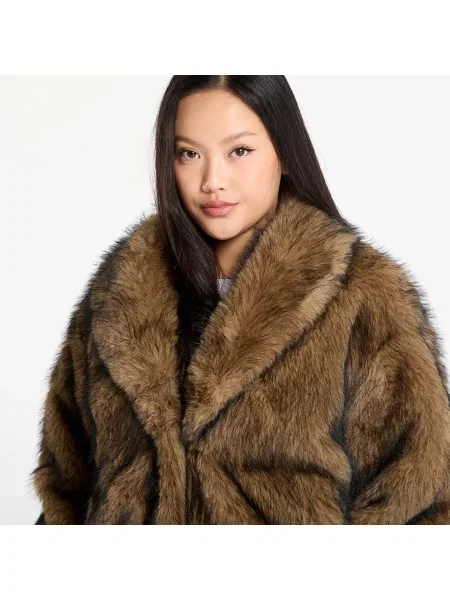 Μπουφάν Urban Classics Ladies Short Faux Fur Jacket Brown/ Black M μαύρο