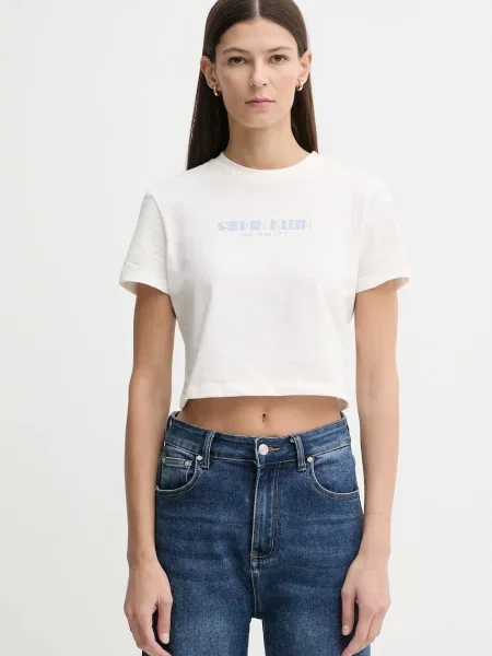 Calvin Klein Jeans tričko béžové