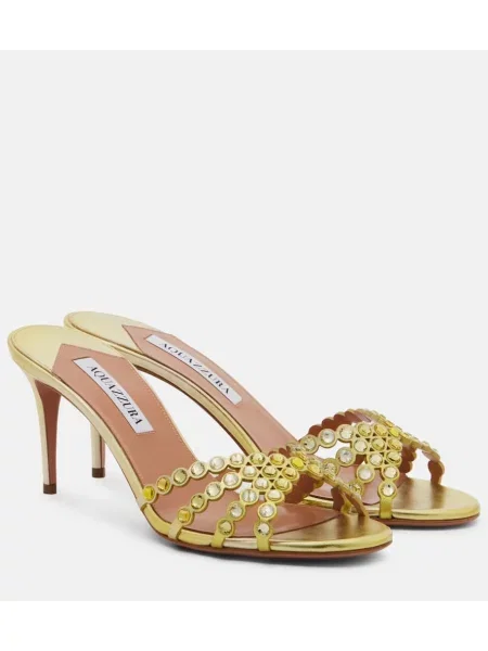 Usnjene mules Aquazzura rumena