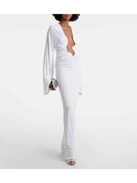 Rochie maxi Christopher Esber cu volane alb