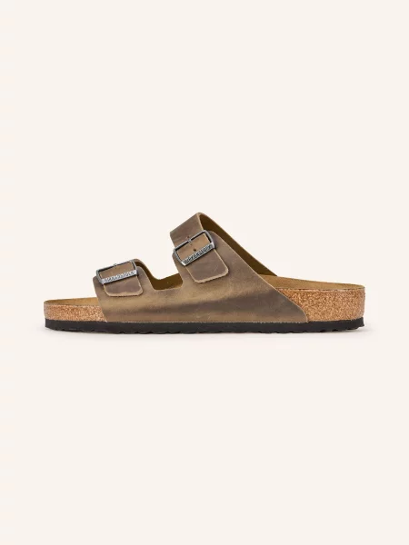 Kožené pantofle Birkenstock Arizona zelené