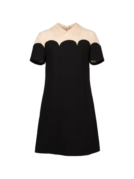Gulerat rochie mini Valentino Garavani din dantelă negru