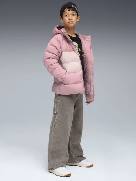 Дитяча Зимова куртка PUMA SYNTHETIC HOODED PUFFER рожевий