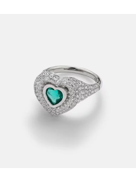 Prstan Kamyen z vzorcem srca bela