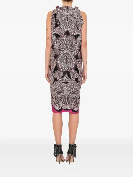 Rochie Lanvin cu imagine cu model paisley cu gât halter roz