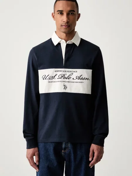 U.S. Polo Assn. hanorac pentru bărbați din PREMIUM EMBROIDERY GRAPHIC RUGBY