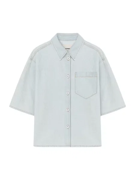 AERON koszula jeansowa ABBOTT relaxed z kołnierzykiem klasycznym niebieski