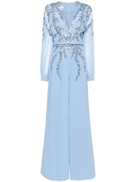 Salopetă Saiid Kobeisy cu mărgele albastru