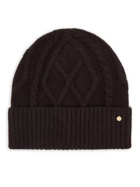 Armani Exchange czapka beanie z dodatkiem wełny brązowa