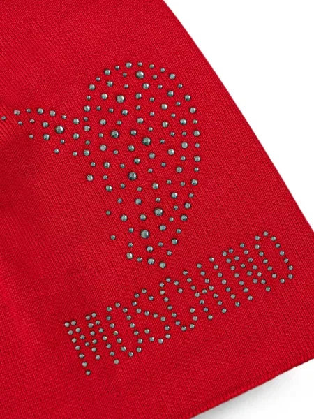 Căciulă Moschino cu motiv cu inimi roșu