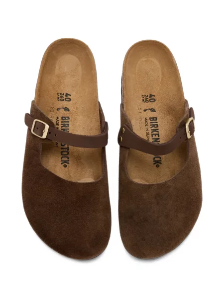 Sandale Birkenstock din piele de căprioară maro