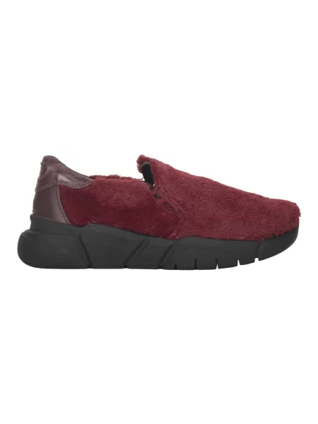 Sneakersy Moschino wsuwane z futerkiem czerwone