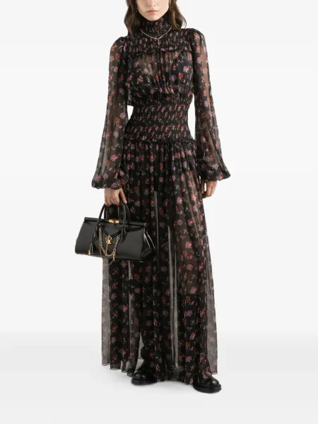 Gėlėtas kostiumas maksi maxi suknele Dolce & Gabbana juoda