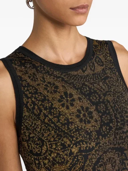 Top Etro cu model paisley negru
