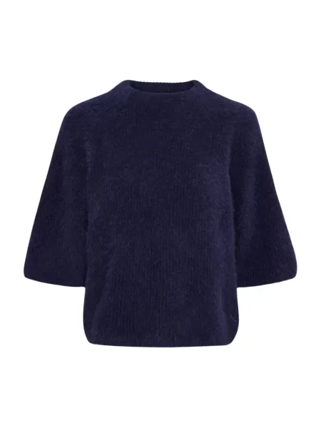 Sweter Btfcph z kaszmiru z okrągłym dekoltem niebieski