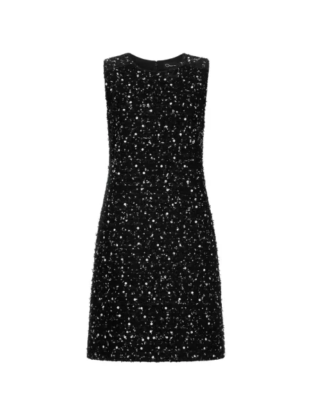 Rochie mini Oscar De La Renta cu paiete din tweed negru