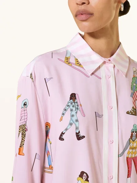 Herzen's Angelegenheit Bluzka Koszulowa Z Jedwabiu rosa czerwona