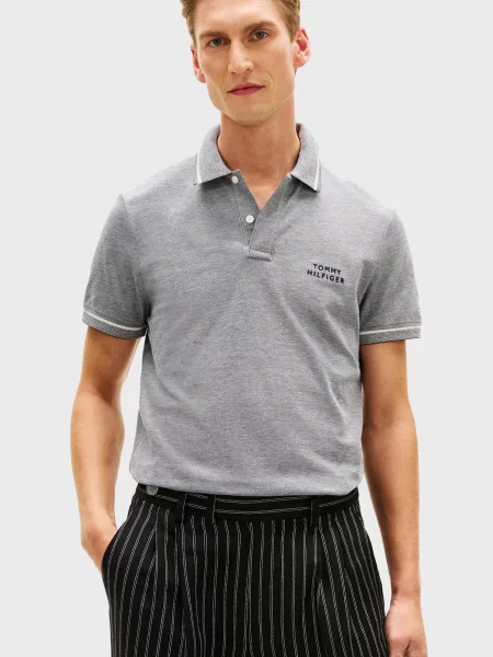 Твілове поло Tommy Hilfiger сіре