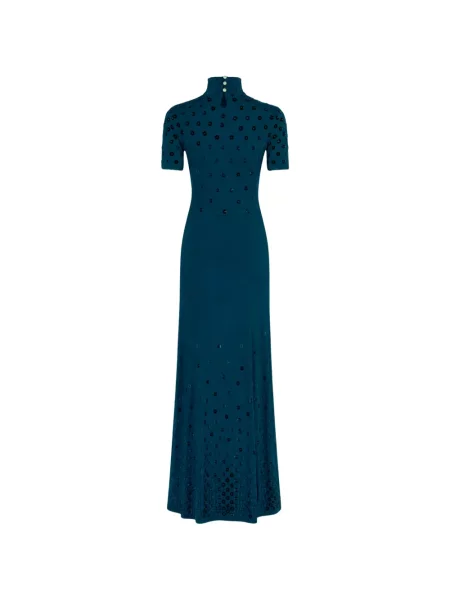 Rochie maxi Rabanne de catifea albastru
