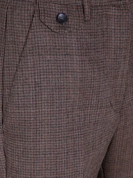 Μάλλινο παντελόνι Seventy houndstooth καφέ