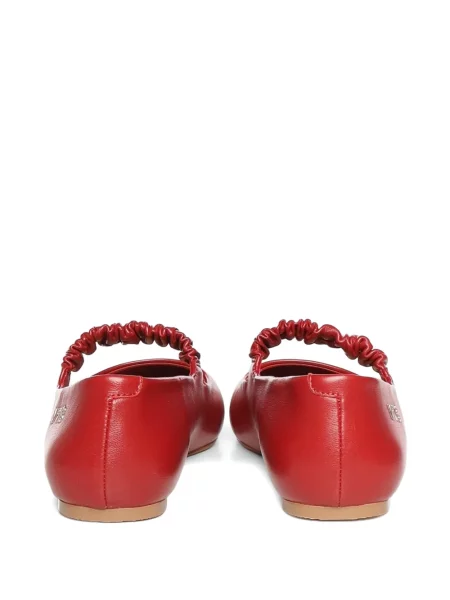 Baleríny V°73 s volány na ramínka červené