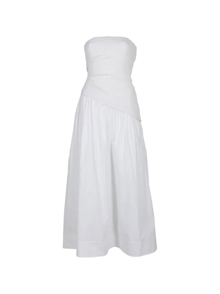 Rochie maxi Staud fără bretele alb
